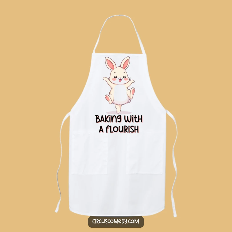 Funny Bunny Cartwheel Apron: Cook with Bounce, Hilarious Kitchen Gift!