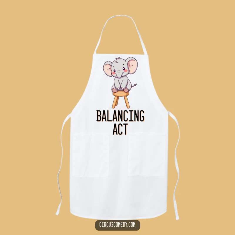 Funny Elephant Balancing Apron: Cook Up Laughs in the Kitchen!