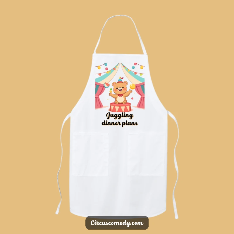 Funny Bear Juggler Circus Apron: Hilarious Kitchen Wear for Chefs
