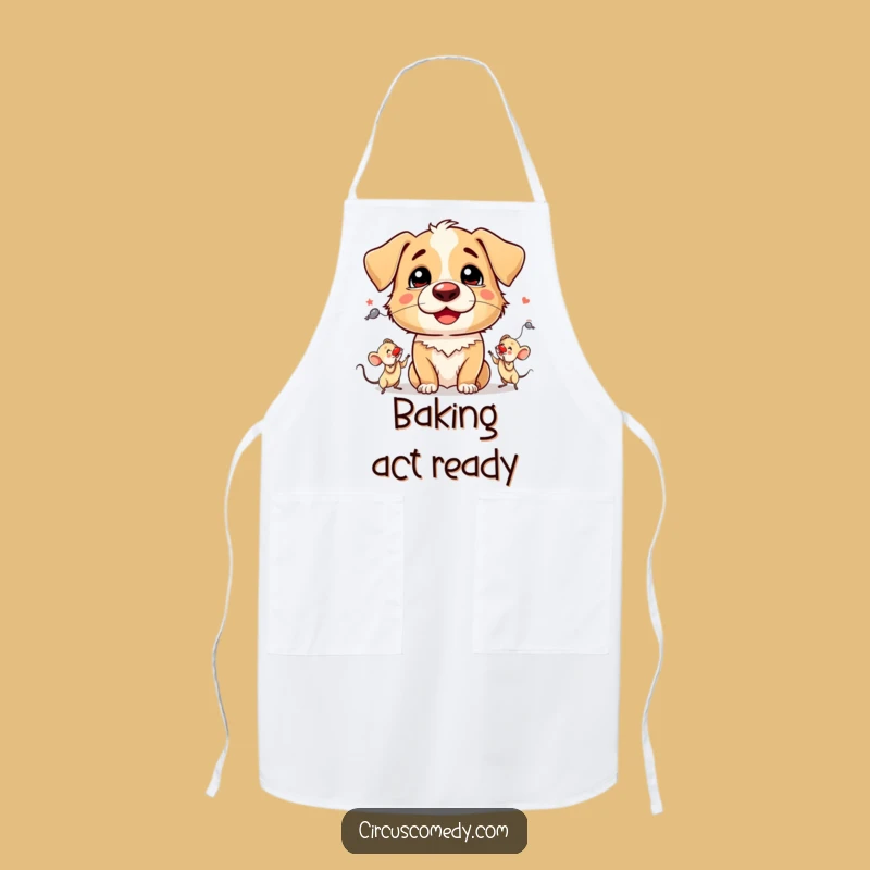 Funny Dog Clown Nose Apron: Chef's Silly Mouse Juggling Kitchen Gift