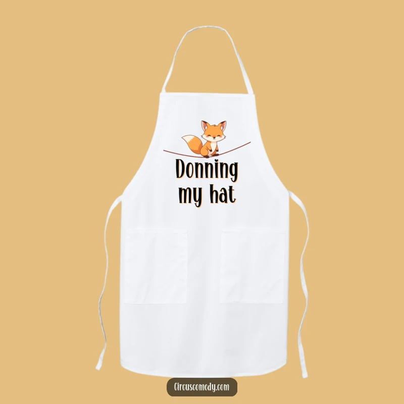 Funny Fox Tightrope Apron - Kitchen Acrobat Fun Gift