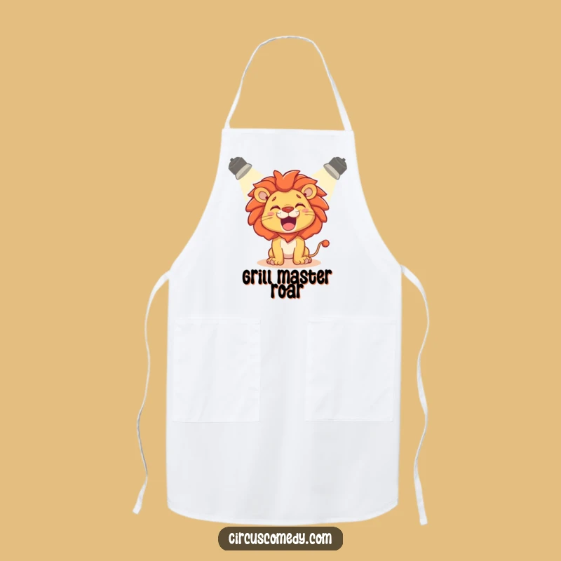 Funny Lion Roaring Apron: Playful Spotlight Kitchen Performance Gift