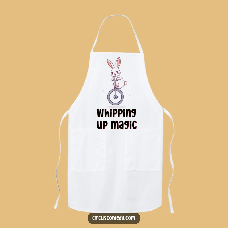 Funny Rabbit Unicycle Apron: Chef's Balance & Hilarious Kitchen Fun