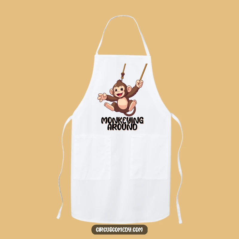 Funny Monkey Trapeze Apron: Swing into Action in the Kitchen!