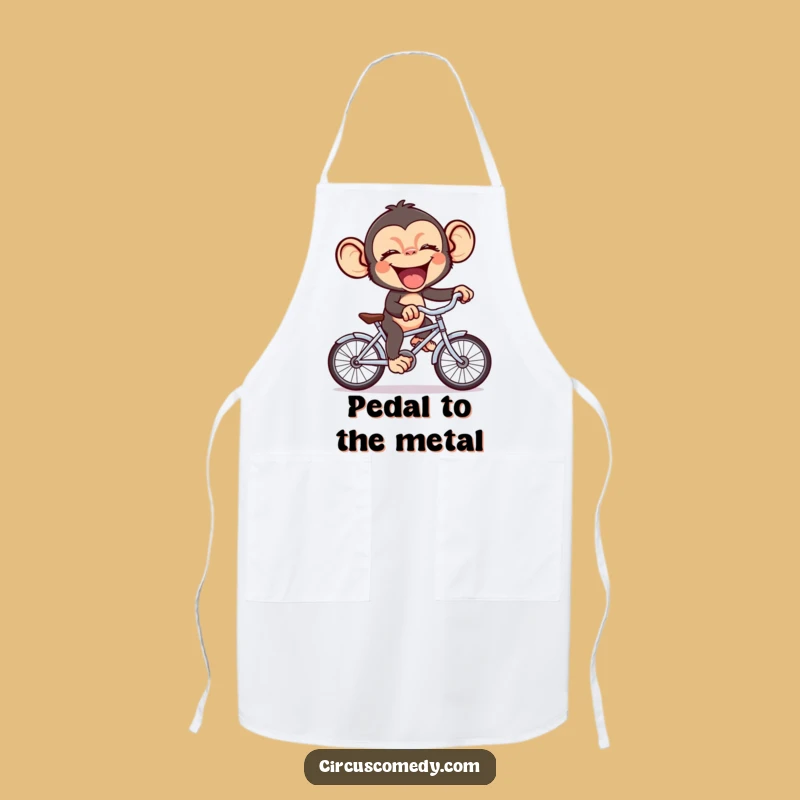 Funny Chimp Bicycle Apron: Cook with Giggles! Primate on Mini Bike, Kitchen Funny Gift!