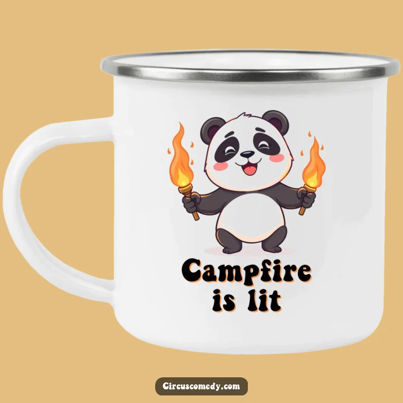 Funny Panda Juggling Camping Mug: Fiery Fun by the Fire! Durable Funny Gift!