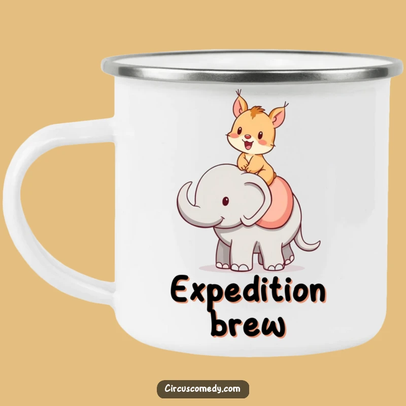 Funny Squirrel Elephant Rider Camping Mug - Adventure With Cheerful Spirit!