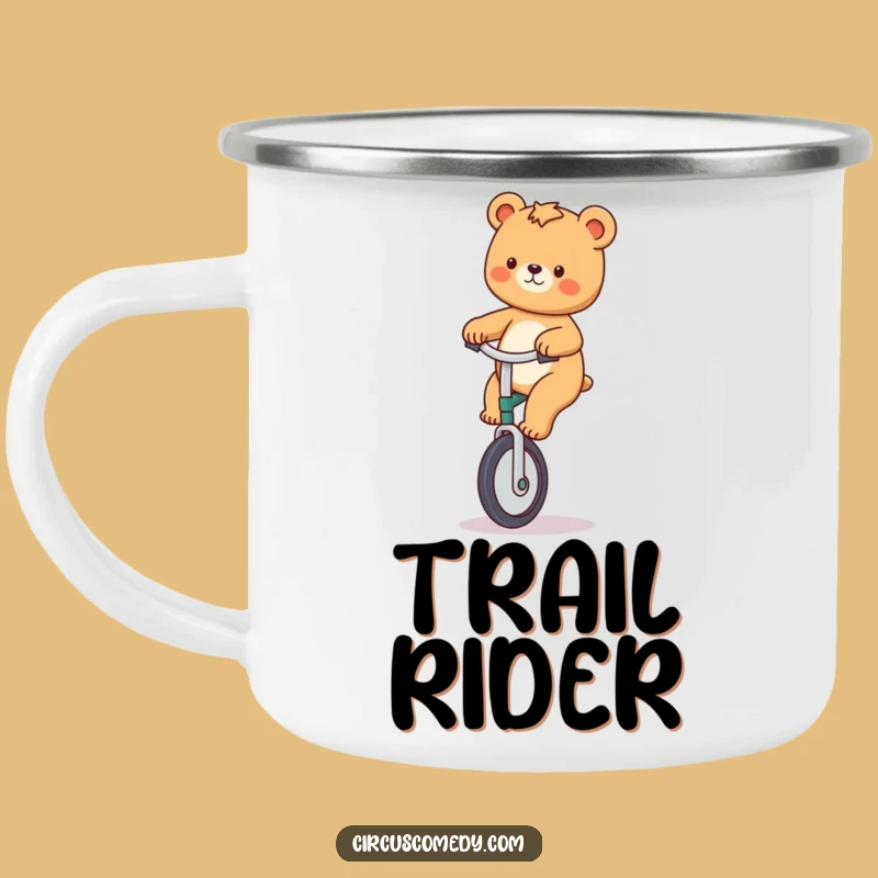 Funny Bear Unicycle Camping Mug - Durable & Hilarious Gear