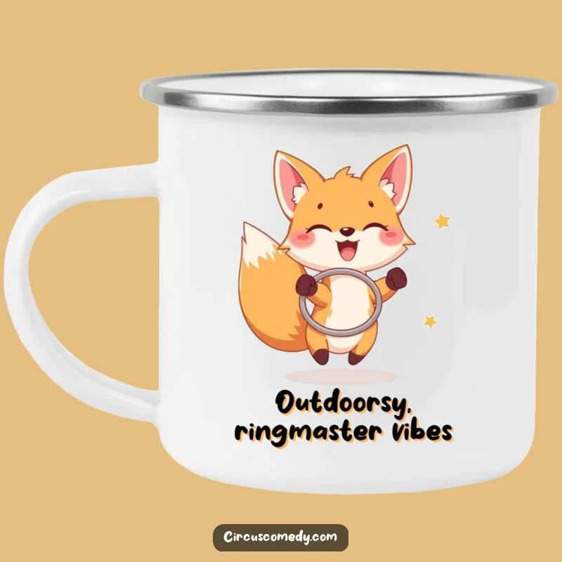 Funny Fox Hoop Game Camping Mug: Outdoor Fun with Foxy Flair