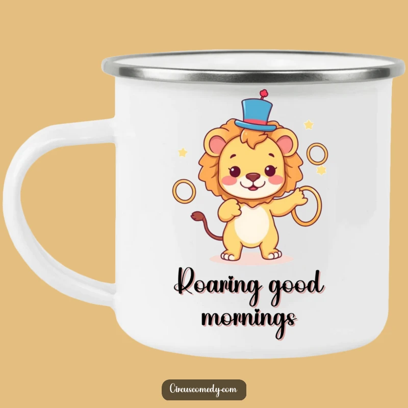 Funny Lion Top Hat Camping Mug - Regal Outdoor Humor Gift