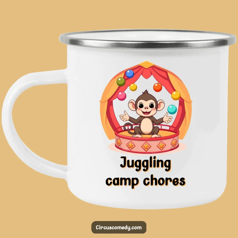 Funny Monkey Circus Camping Mug - Hilarious Outdoor Gift