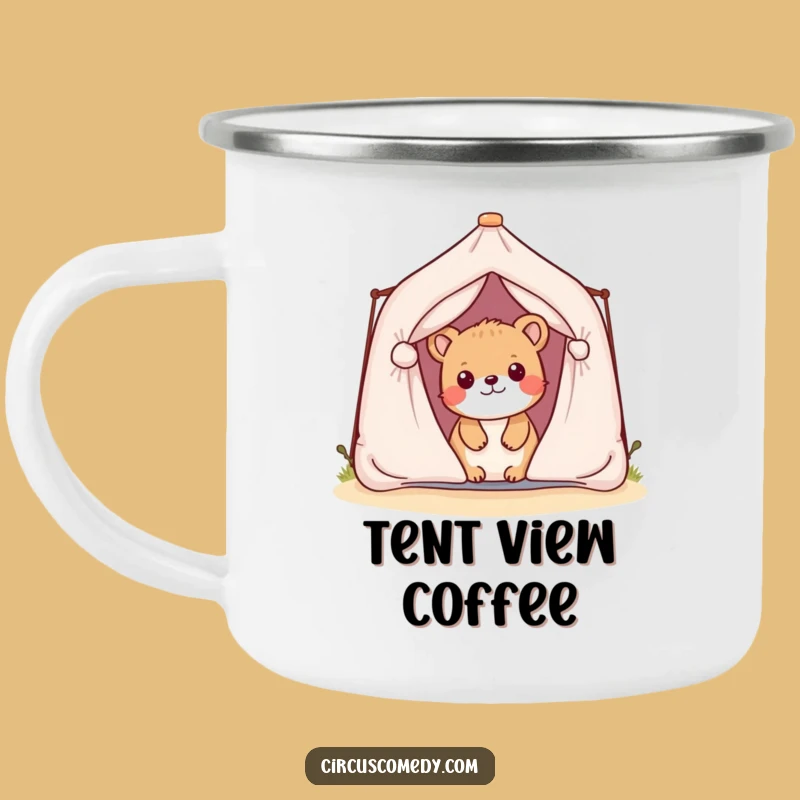 Funny Playful Animal Tent Camping Mug, Durable and Hilarious Companion