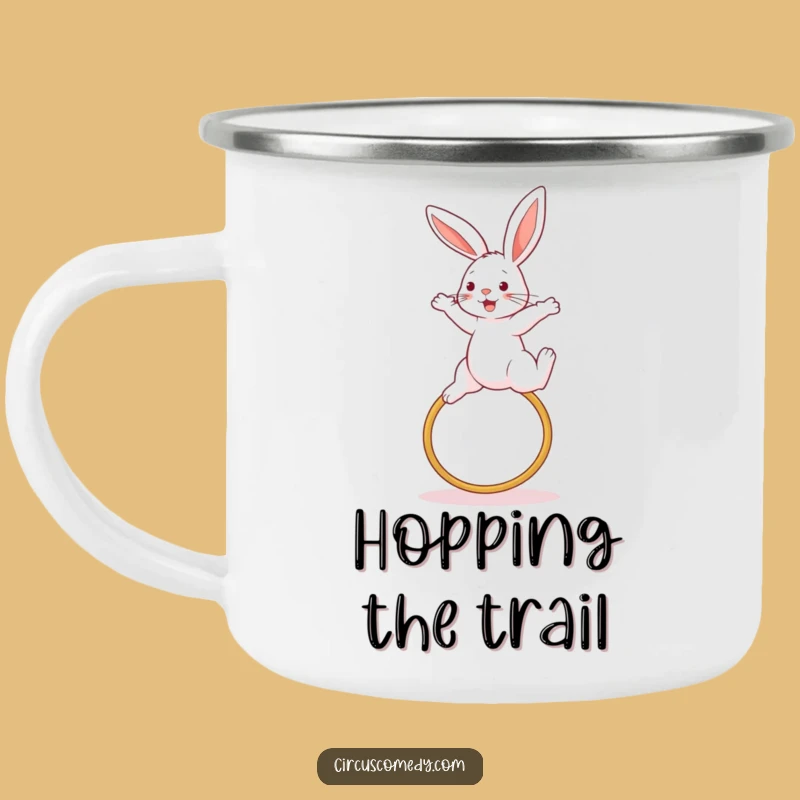 Funny Rabbit Jump Camping Mug - Outdoor Athlete Fun Gift
