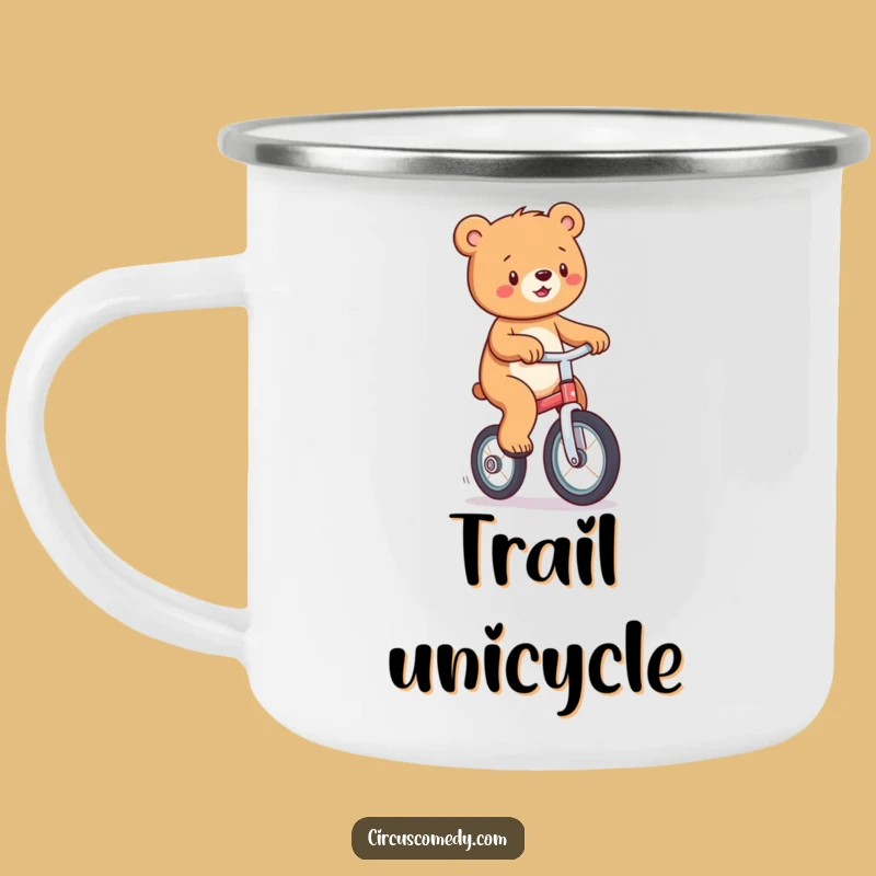 Funny Bear Unicycle Camping Mug: Adventure Gear with a Comedic Spin