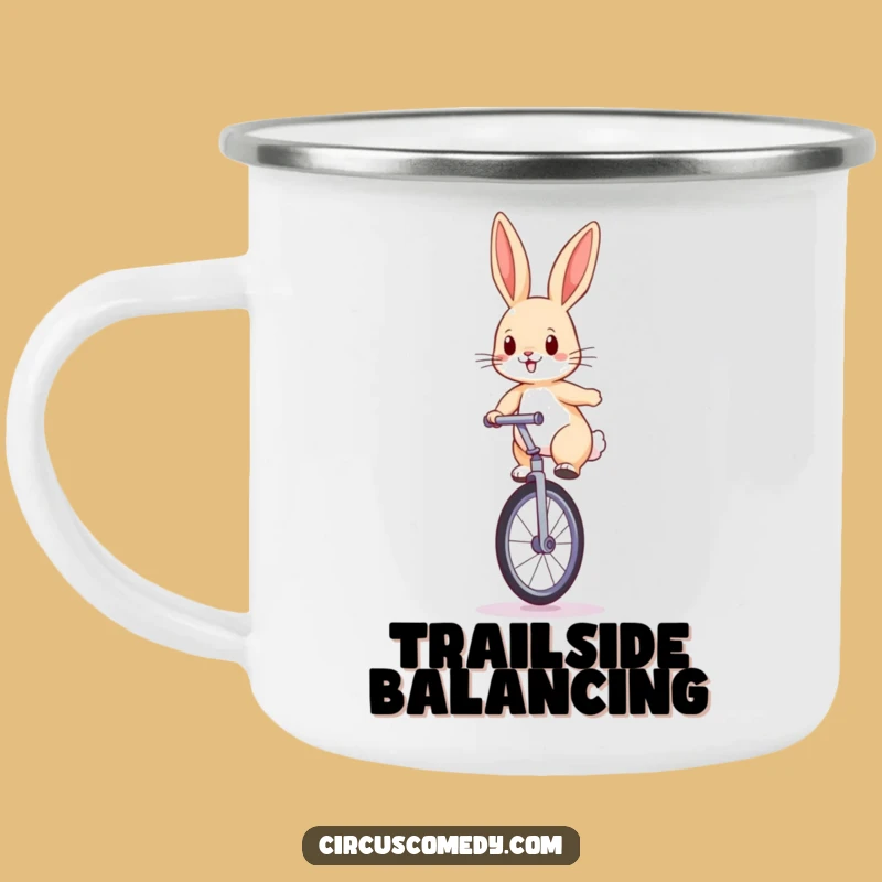 Funny Rabbit Unicycle Camping Mug: Adventure Fuel, Hilarious Funny Gift