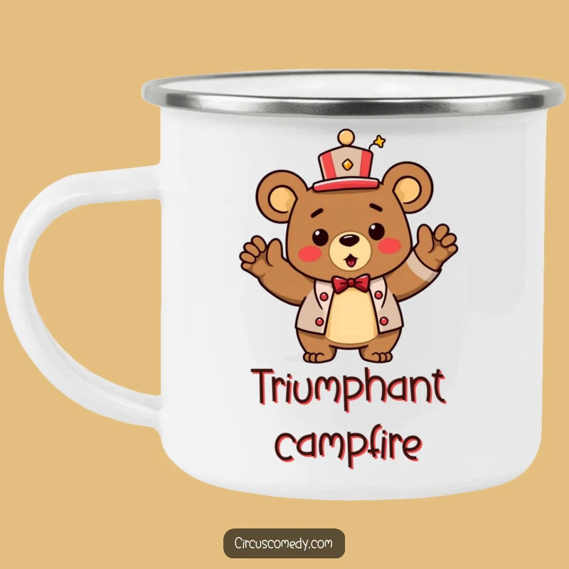 Funny Bear Ringmaster Camping Mug: Outdoor Victory Bow Gift