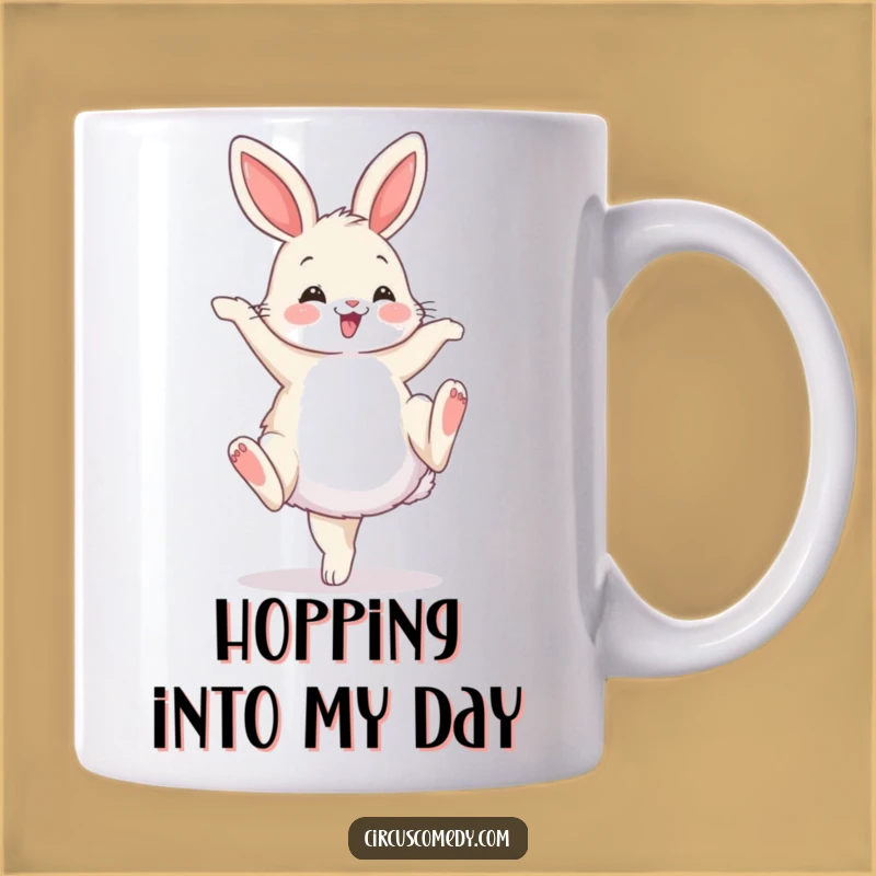 Funny Bunny Cartwheel Mug: Spring into Laughter, Perfect Whimsical Gift!