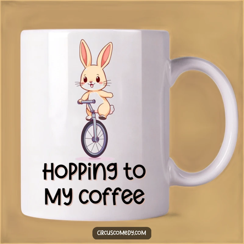 Funny Rabbit Unicycle Mug: Determined Rider Funny Gift for Go-Getters