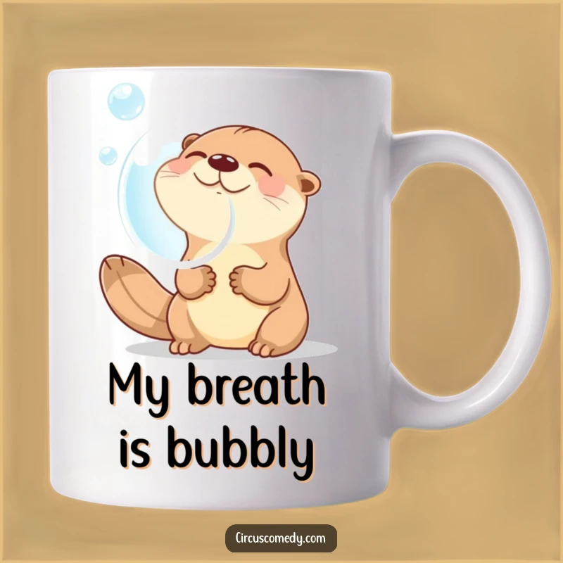 Funny Otter Bubble Mug: Adorable Giggling Otter Blowing a Giant Bubble - Perfect Gift