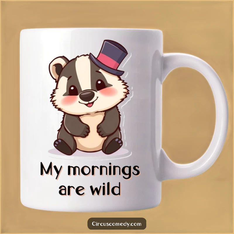 Funny Badger Top Hat Mug: Silly Circus Fun & Hilarious Gift