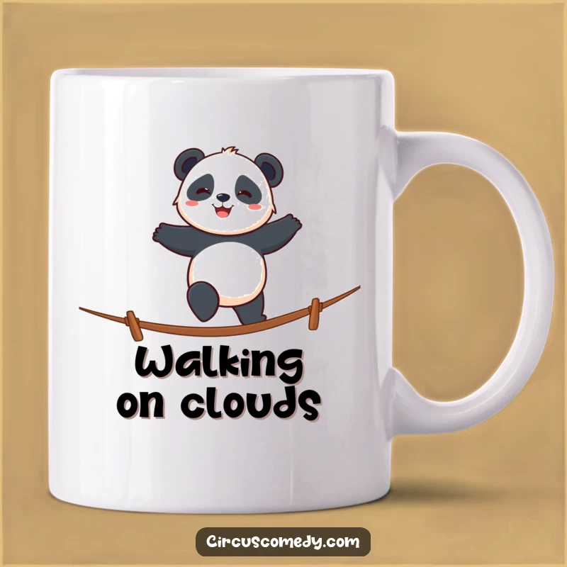 Funny Panda Tightrope Mug: Balanced Humor Funny Gift for Stressed Souls
