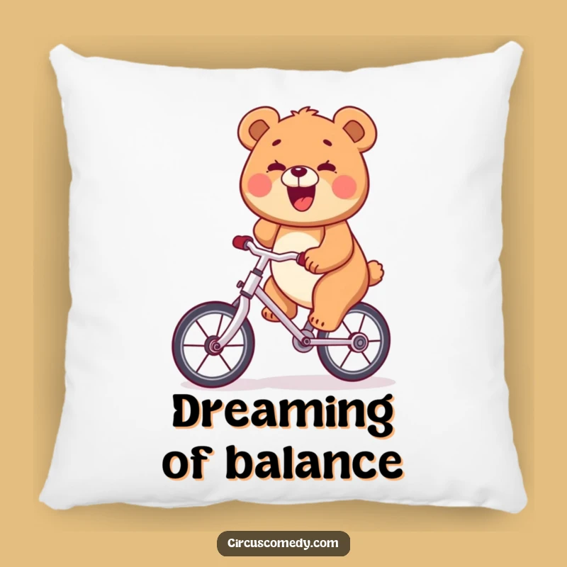 Funny Bear Unicycle Pillow: Comfy and Cheerful Decor!