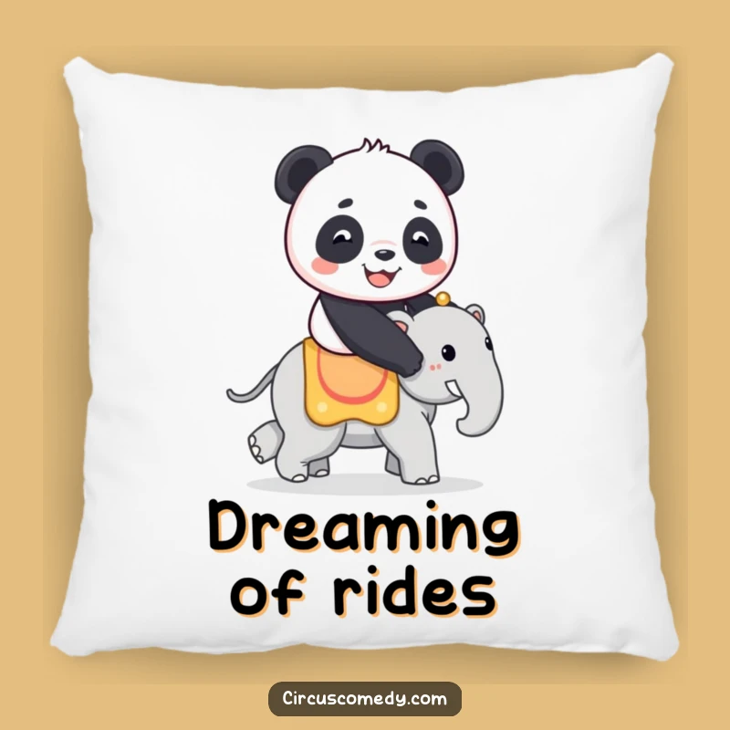 Funny Panda Pillow: Panda on Elephant - Cozy & Whimsical Decor
