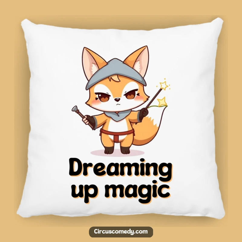 Funny Fox Magician Pillow: Cozy and Hilarious Decor Accent