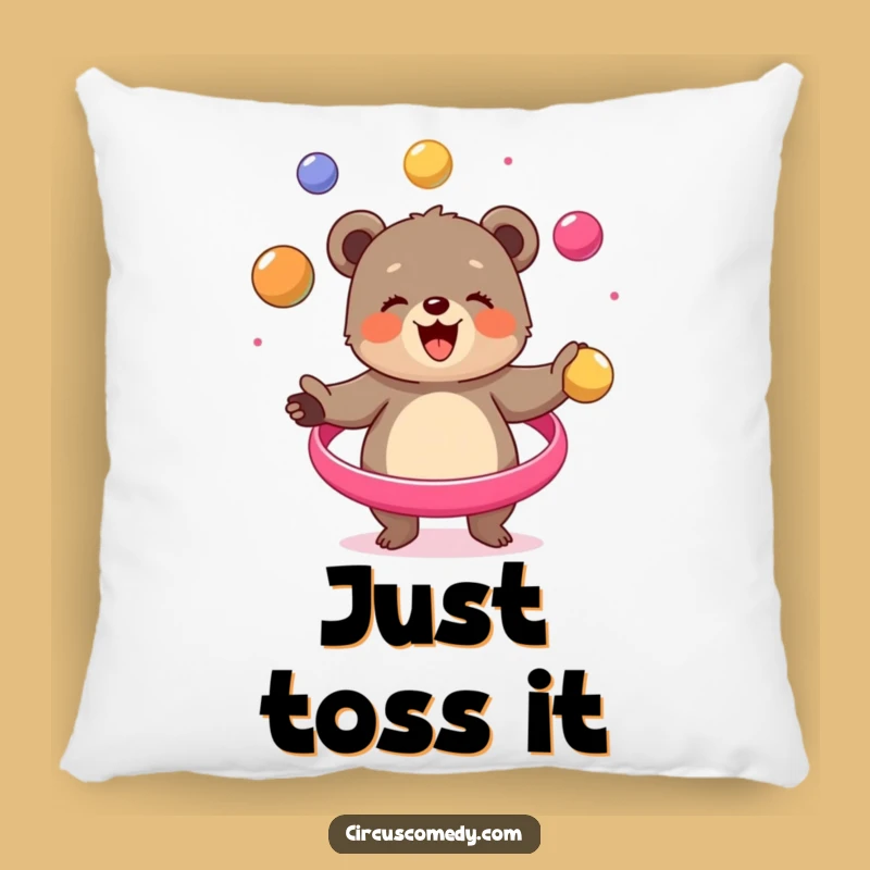 Funny Bear Cub Juggling Pillow - Cozy Circus Accent Gift