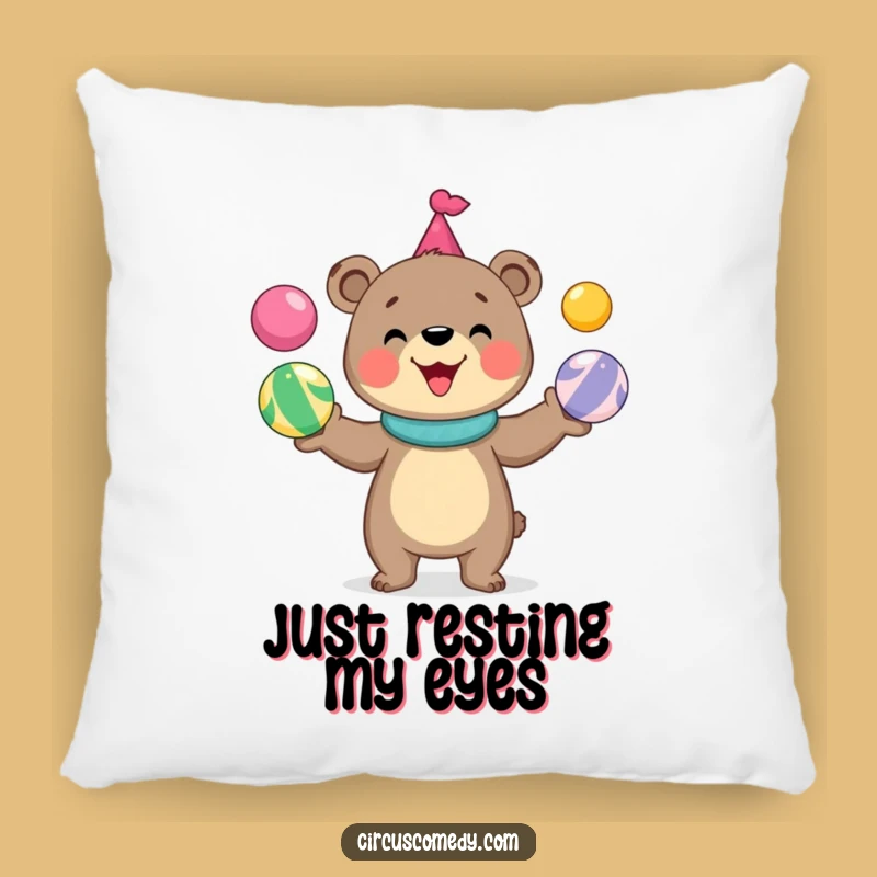 Funny Bear Juggling Pillow: Cute Circus Comfort & Hilarious Accent Piece