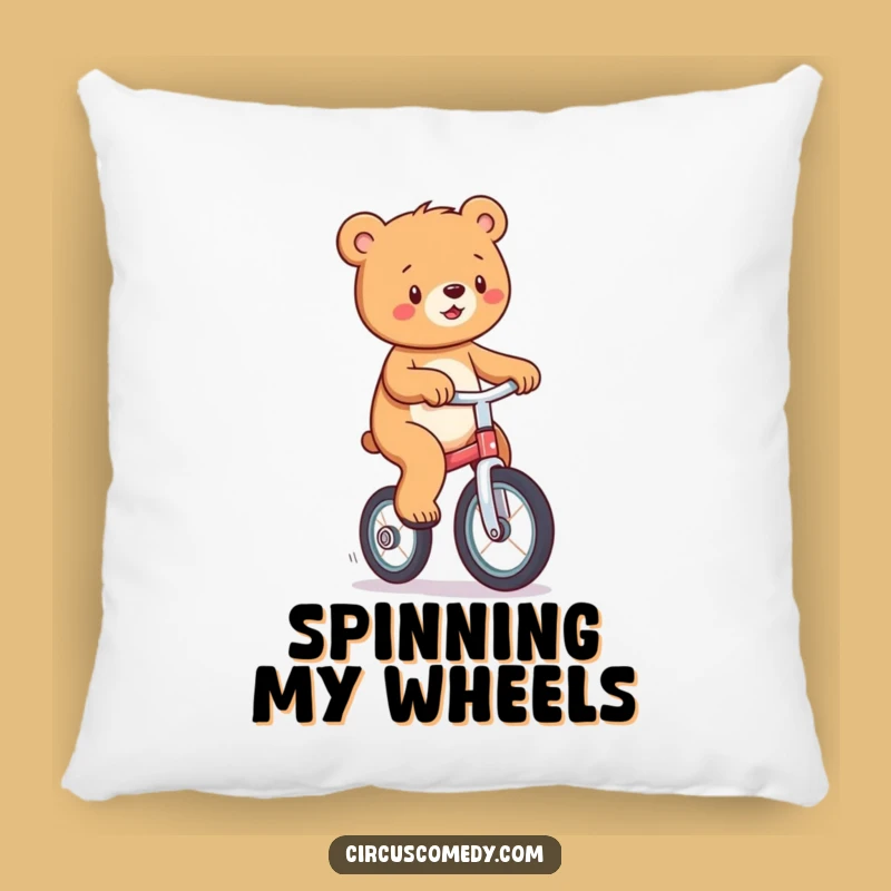 Funny Bear Unicycle Pillow: Cozy Comfort with a Playful Touch