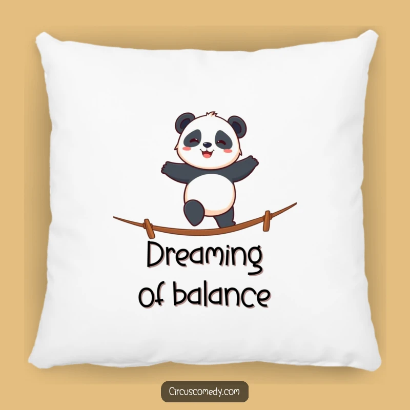 Funny Panda Tightrope Pillow: Cozy Calm, Hilarious Funny Gift