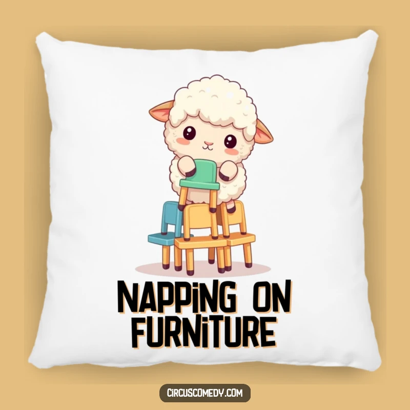 Funny Sheep Chair Stacker Pillow - Cozy & Hilarious Balance Accent Gift