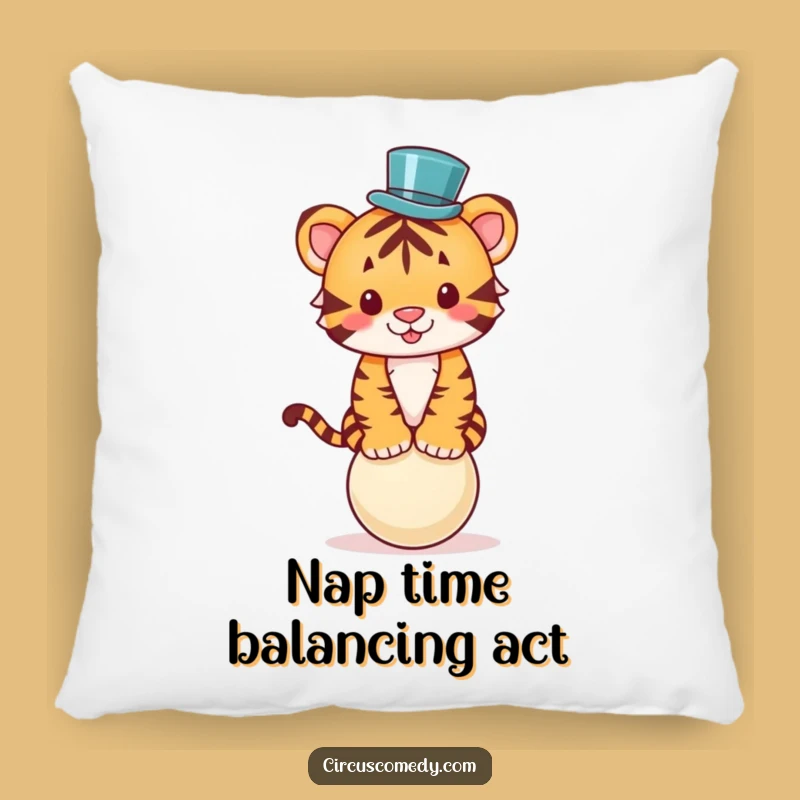 Funny Tiger Top Hat Pillow: Adorable Comfort, Hilarious Gift for Any Room!
