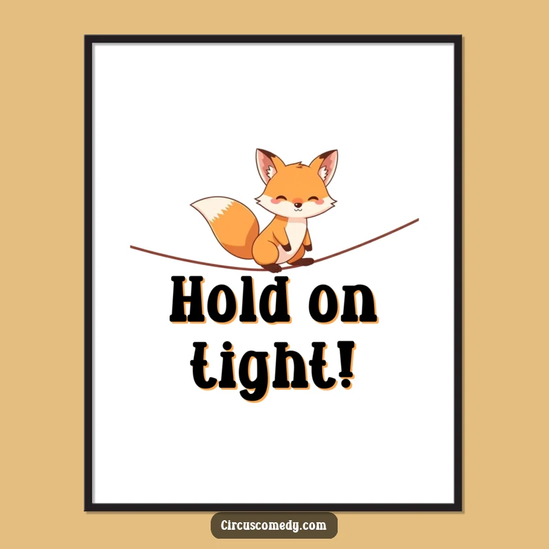 Funny Fox Tightrope Digital Art - Instant Acrobat Cheer Gift