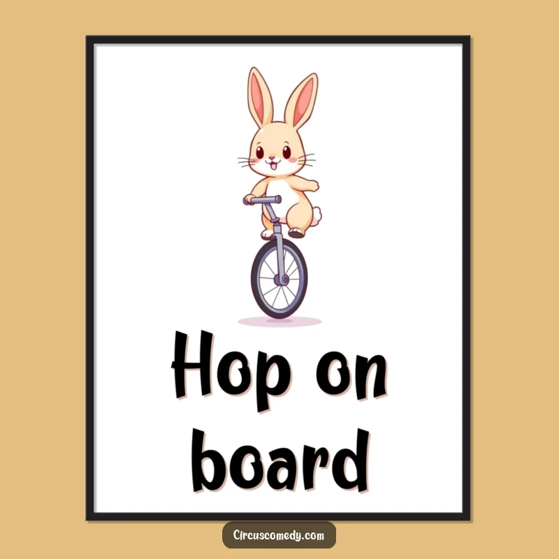 Funny Rabbit Unicycle Digital Art: Instant Adventure, Hilarious Funny Gift