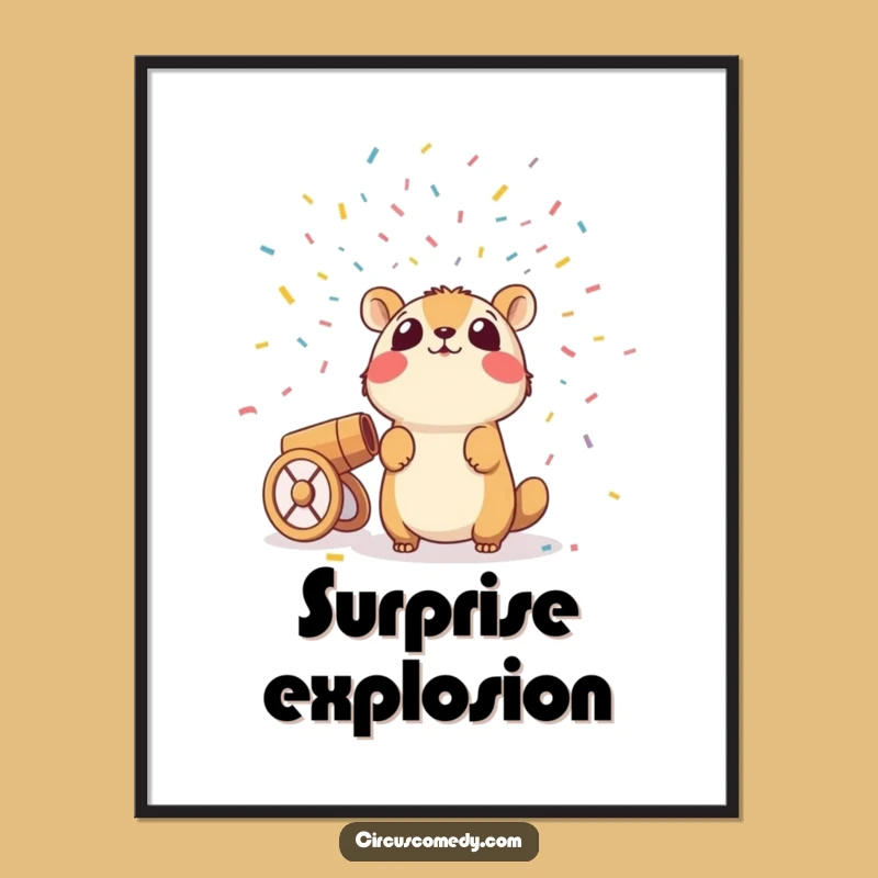 Funny Confetti Surprise Animal Digital Art, Instant Hilarious Decor for Your Space