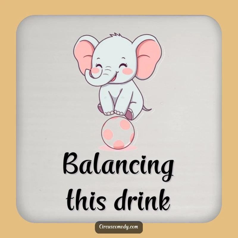 Funny Elephant Balancer Drink Coaster: Stylish Surface Protection with Humor