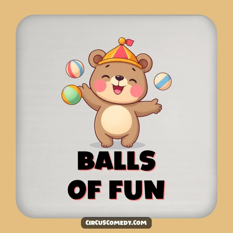 Funny Bear Juggling Coasters: Protect Surfaces with Circus Fun, Funny Gift