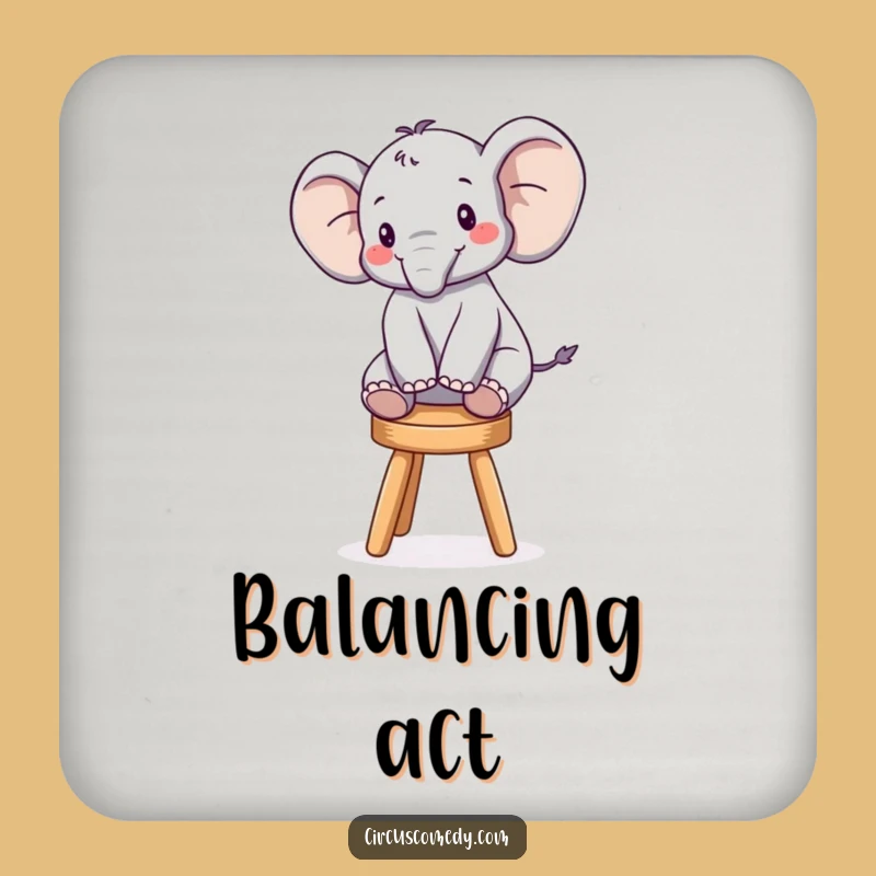 Funny Elephant Balancing Drink Coaster: Protect Surfaces with Humor