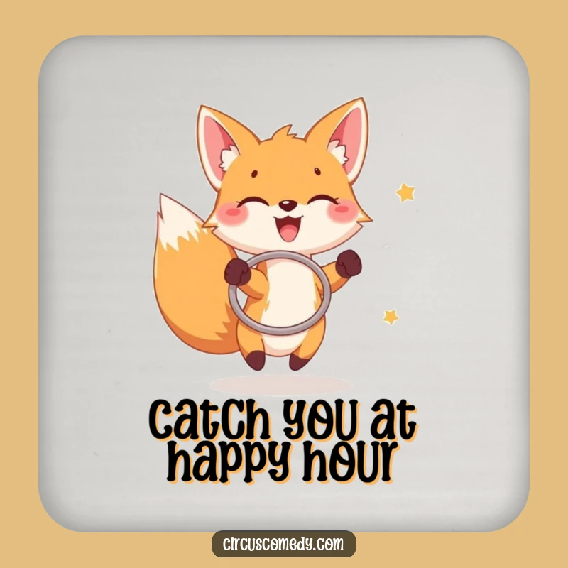 Funny Fox Hoop Game Coasters: Protect Surfaces with Playful Charm