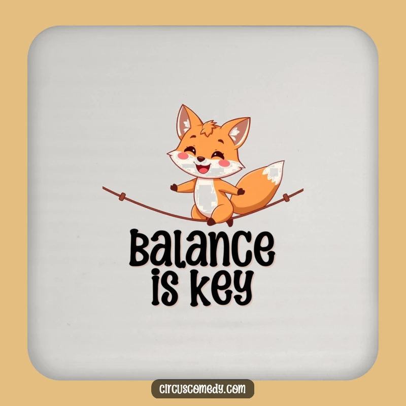 Funny Fox Tightrope Walker Coaster Set - Protect Surfaces With Proud Style!