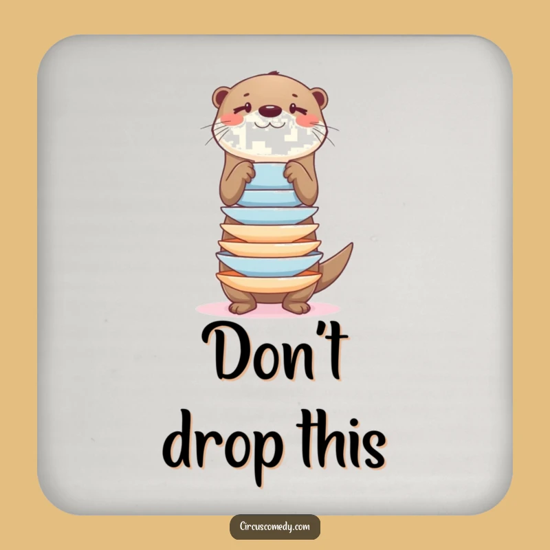 Funny Otter Balancing Plates Coaster: Protect Surfaces with Skill!