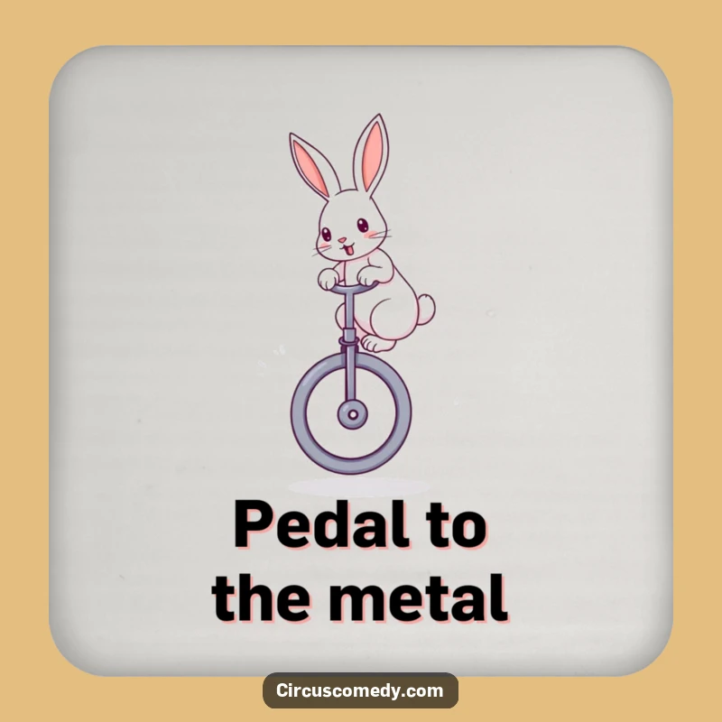 Funny Rabbit Unicycle Coaster: Protect Surfaces with Quirky Balance