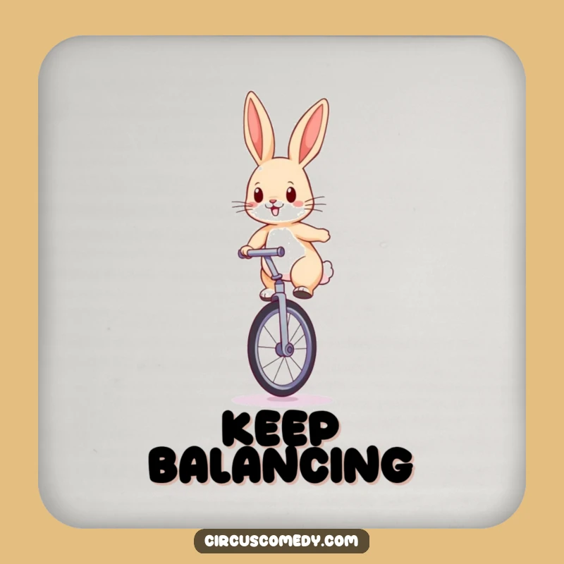 Funny Rabbit Unicycle Coasters: Protect Surfaces with Flair, Funny Gift