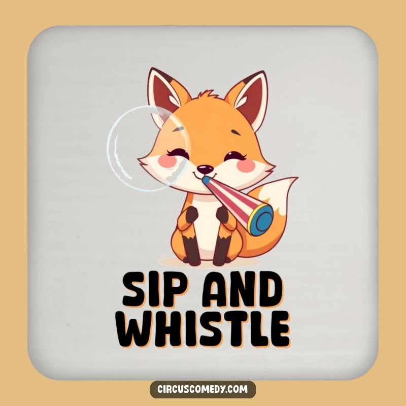 Funny Fox Bubble Coaster: Protect Surfaces with Circus Flair