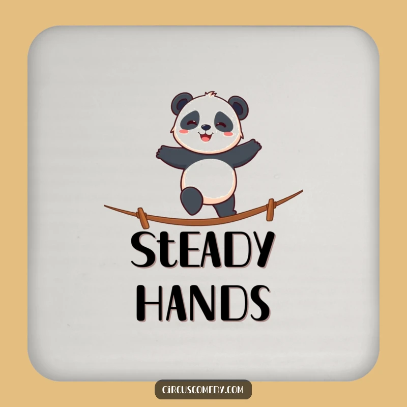 Funny Panda Tightrope Coasters: Protect Surfaces with Calm, Funny Gift