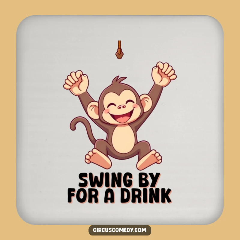 Funny Monkey Trapeze Coaster: Protect Surfaces with Playful Style, Gift!