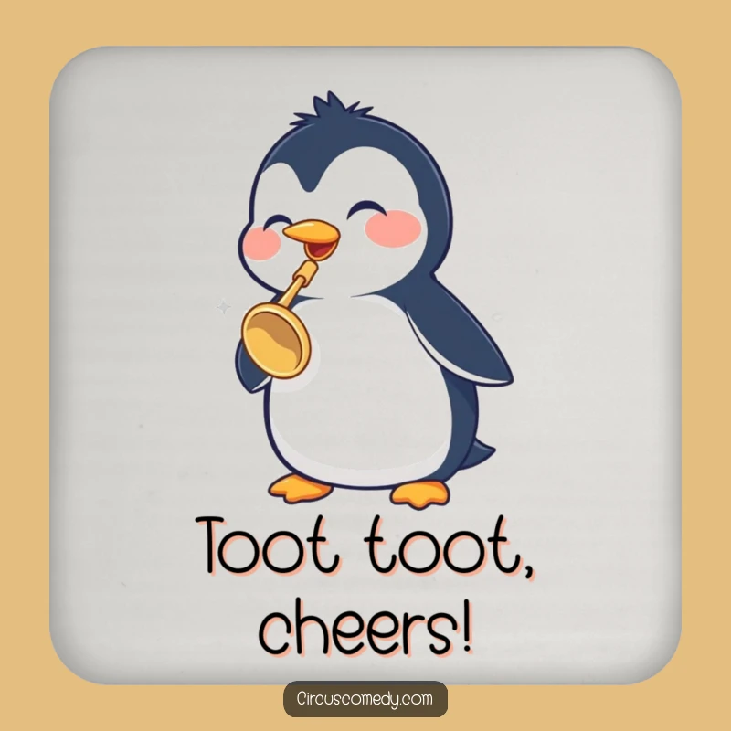 Funny Penguin Trumpet Coasters: Protect Surfaces with Musical Merriment, a Quirky Gift Set