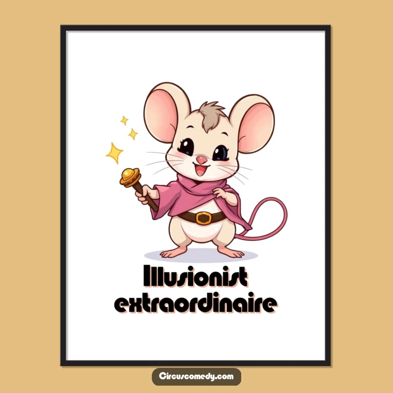 Funny Magic Mouse Poster - Hilarious Illusionist Wall Art Gift Idea
